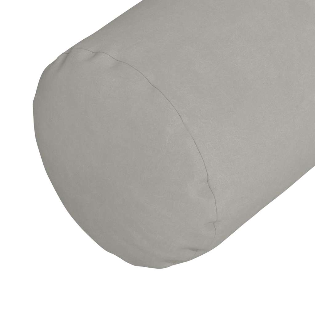 Bolster Pillows 2 pcs Light Grey Ø 25 x 70 cm Microfibre Fabric